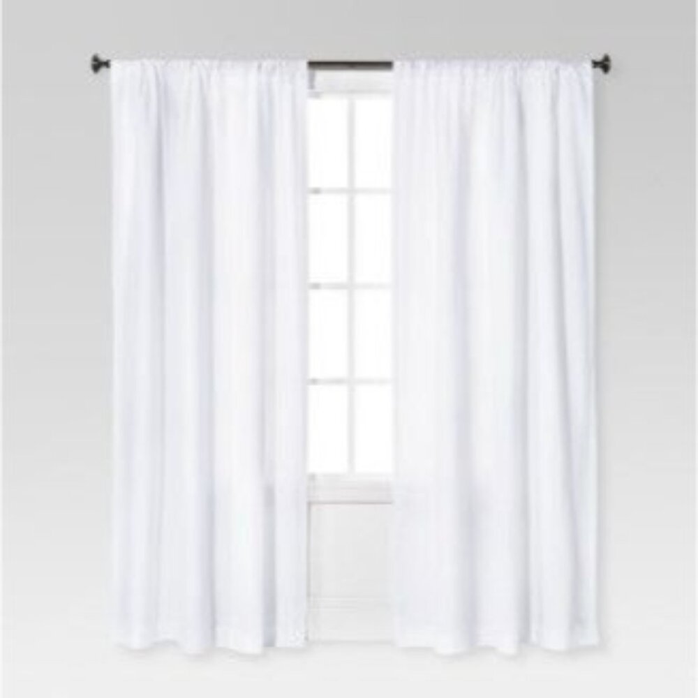 Threshold Light Filtering Farrah Window Curtain Panel White 54x95